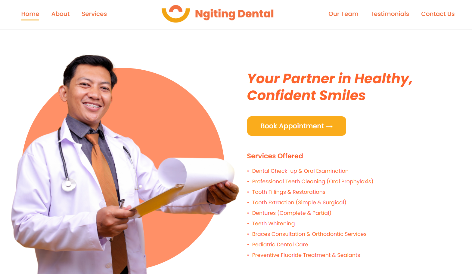 Ngiting Dental Clinic Website
